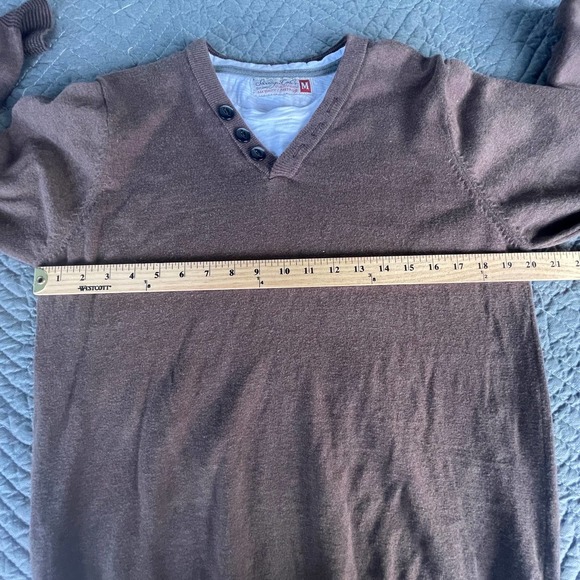 Sovereign Code Sweater Mens Medium Brown Faux Layer Long Sleeve - Picture 6 of 9
